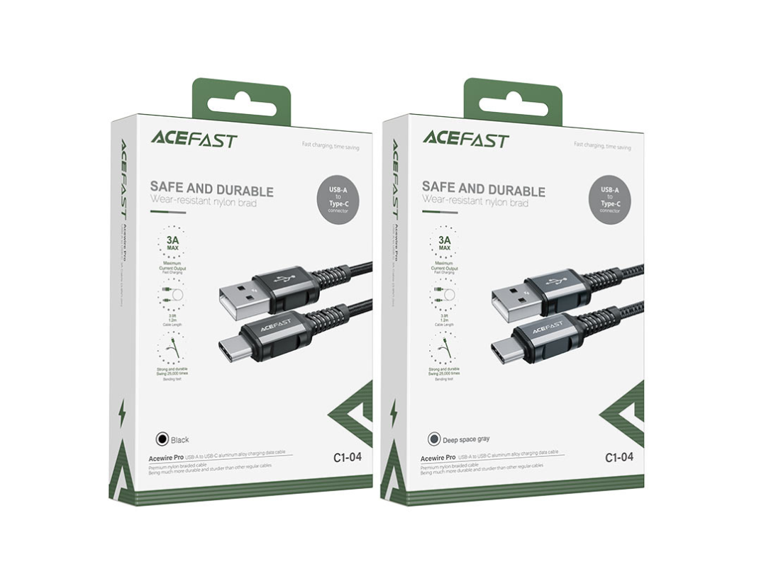 ACEFAST C1-04 USB-A to USB-C Charging Cable - Fast & Durable, 1.2m ACEFAST C1-04 USB-A to USB-C Charging Cable - Fast & Durable, 1.2m